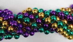 Mardi Gras Spot 48" 20mm Round Metallic Purple, Gold And Green Mardi Gras Beads