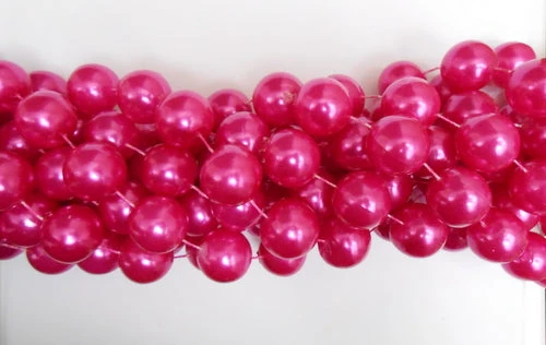 Mardi Gras Spot 48" 22mm Round Pearl Hot Pink Mardi Gras Beads 4 Mardi Gras Spot 48" 22mm Round Pearl Hot Pink Mardi Gras Beads