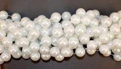Mardi Gras Spot 48" 22mm Round Pearl White Mardi Gras Beads