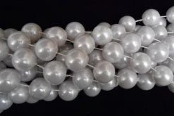 Plush Appeal, LLC 72" 22mm Round Pearl White Mardi Gras Beads