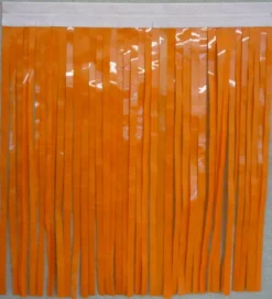 Mardi Gras Spot Petal Paper Orange Vinyl Fringe 14" X 10' (Roll)