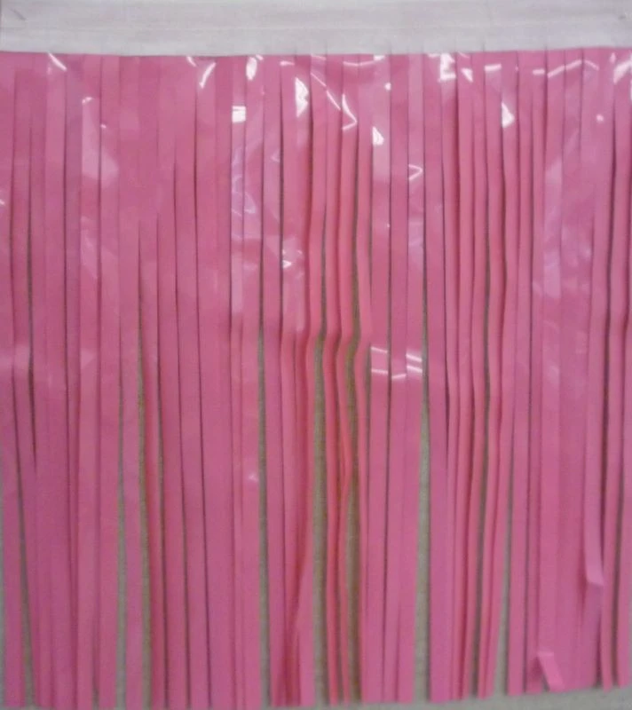 Mardi Gras Spot Shock Pink Vinyl Fringe 14" X 10' (Roll) 3 Mardi Gras Spot Shock Pink Vinyl Fringe 14" X 10' (Roll)