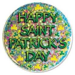 Sale Happy St. Patrick's Day Button 3.5" (Each) Novelties