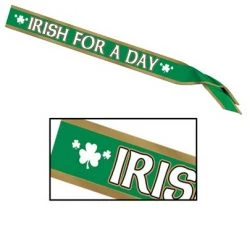Plush Appeal, LLC Irish For A Day Satin Sash 33" X 4" (Each) Party Supplies