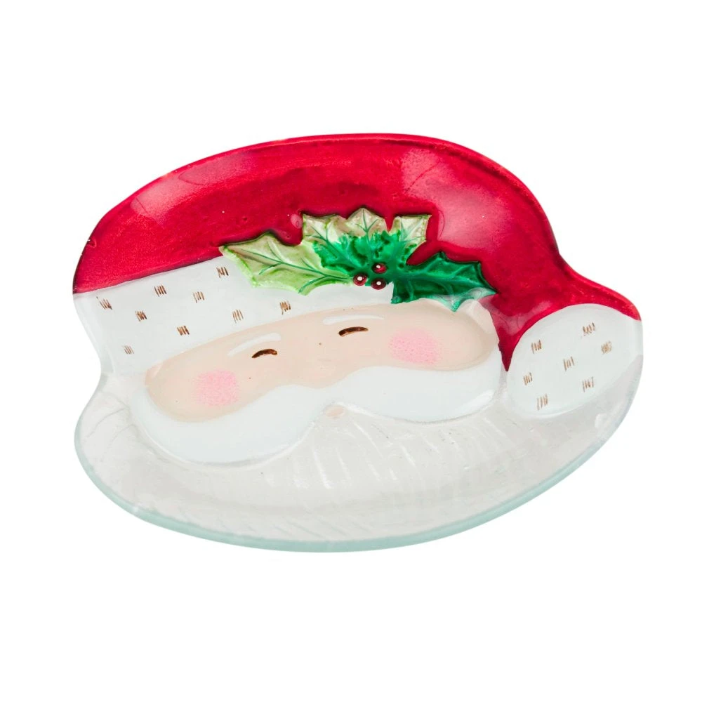 Sale Santa Face Glass Plate Red/White 7' X 8' (Each) 3 Sale Santa Face Glass Plate Red/White 7' X 8' (Each)
