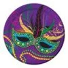 Plush Appeal, LLC 7" Mardi Gras Mask Plate (Pack Of 8)