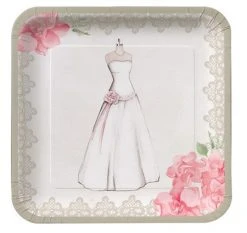 Sale Antique Bridal 7" Square Lunch Plate (Pack Of 8)