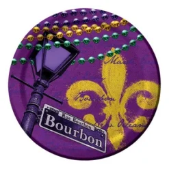 Mardi Gras Spot Rue Bourbon 9" Dinner Plates (Pack Of 8)