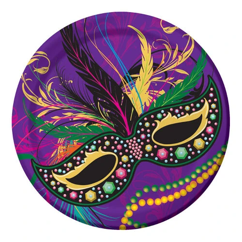 Sale Party Supplies 9" Mardi Gras Mask Plate (Pack Of 8) 3 Sale Party Supplies 9" Mardi Gras Mask Plate (Pack Of 8)