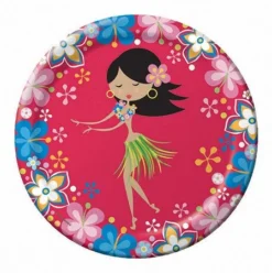 Mardi Gras Spot Tableware Let's Hula! Dinner Plate 9" (Pack Of 8)