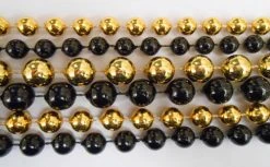 '- No Manufacturer - 48" Mix Metallic Black & Gold Mardi Gras Beads