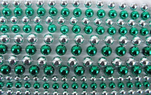 Mardi Gras Spot 48" Mix Metallic Green And Silver Mardi Gras Beads - Bag (10 Dozen) 3 Mardi Gras Spot 48" Mix Metallic Green And Silver Mardi Gras Beads - Bag (10 Dozen)