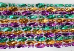 Mardi Gras Spot 48" Swirl Metallic Purple, Gold And Green Mardi Gras Beads