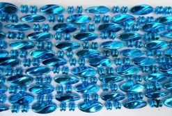 Mardi Gras Spot 48" Swirl Metallic Turquoise Mardi Gras Beads