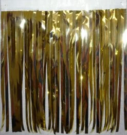 Mardi Gras Spot Gold Metallic Fringe 14 Inch X 10 Feet (Roll)