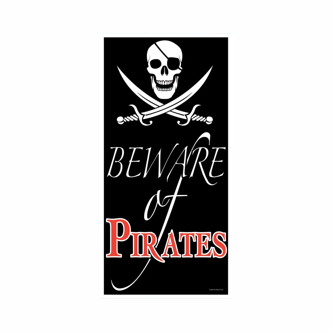 Sale Party Supplies Beware Of Pirates Door Cover 30" X 5' (Each) 3 Sale Party Supplies Beware Of Pirates Door Cover 30" X 5' (Each)