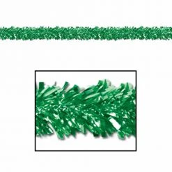 Mardi Gras Spot Green Fringe Gleam N Fest Festooning Garland - 6 Ply 15' X 4" (Each)