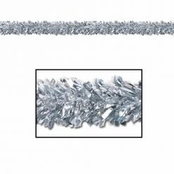 Mardi Gras Spot Silver Fringe Gleam N Fest Festooning Garland - 6 Ply 15' X 4" (Each) Party Supplies