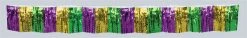 Plush Appeal, LLC Party Supplies Diamond Metallic Purple, Green And Gold Fringe 12" X 12' (Each)
