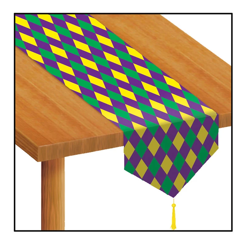 Plush Appeal, LLC Party Supplies Mardi Gras Table Runner 11" X 6' (Each) Plush Appeal, LLC Party Supplies Mardi Gras Table Runner 11" X 6' (Each)