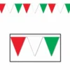 Plush Appeal, LLC Red, Green And White Indoor/Outdoor Pennant Banner 11" X 12' (Each)