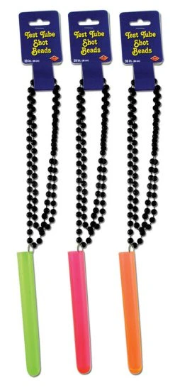 Mardi Gras Spot Beads With Test Tube Shot 39"