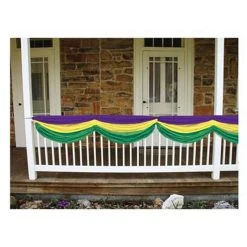 Plush Appeal, LLC Purple, Green And Gold Fabric Bunting 5' X 10