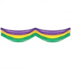 Plush Appeal, LLC Purple, Green And Gold Fabric Bunting 5' X 10