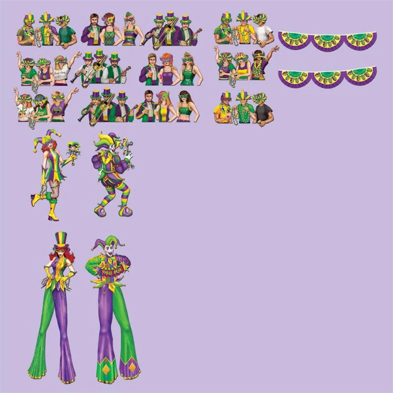 Plush Appeal, LLC Mardi Gras Reveler Props 17" To 42" (Pack Of 18) Plush Appeal, LLC Mardi Gras Reveler Props 17" To 42" (Pack Of 18)