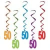 Sale Party Supplies Birthday "50" Whirl - Assorted Colors 3' (Pack Of 6) 2 Sale Party Supplies Birthday "50" Whirl - Assorted Colors 3' (Pack Of 6)
