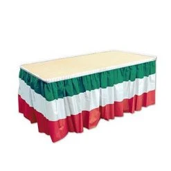 Plush Appeal, LLC Red, White And Green Table Skirting 29" X 14' (Each)