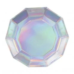 Plush Appeal, LLC Iridescent Decagon Plate 7" (Pack Of 8)