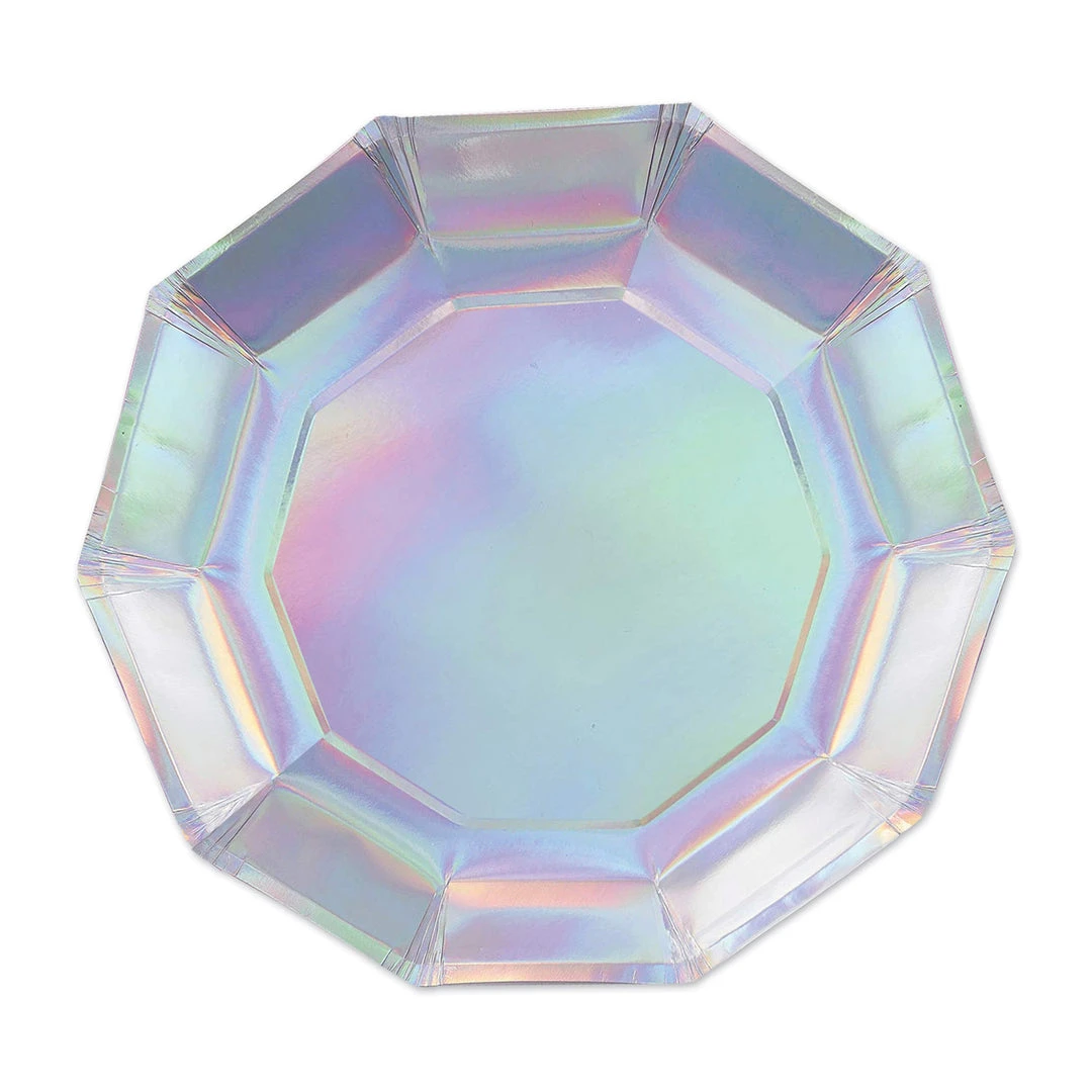 Plush Appeal, LLC Iridescent Decagon Plate 7" (Pack Of 8) Plush Appeal, LLC Iridescent Decagon Plate 7" (Pack Of 8)