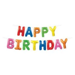 - No Manufacturer - Happy Birthday Multi-Color Balloon Streamer (Each)