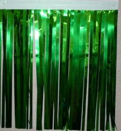 Mardi Gras Spot Green Metallic Fringe 14 Inch X 10 Feet (Roll) Party Supplies