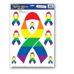 Sale Party Supplies Rainbow Ribbons Peel N Place Sheet 12" X 17" (Each)