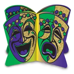 Plush Appeal, LLC 3-D Glittered Mardi Gras Centerpiece 8.5" (Each) Tableware