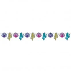 Sale Mermaid And Seashell Streamer 9.25" X 9' (Each) Party Supplies