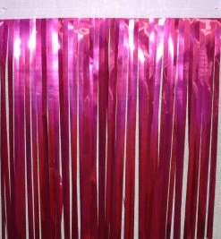 Mardi Gras Spot Cerise Metallic Fringe 14 Inch X 10 Feet (Roll)