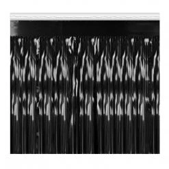 Plush Appeal, LLC Black Metallic Fringe 15" X 10' (Pack) Party Supplies