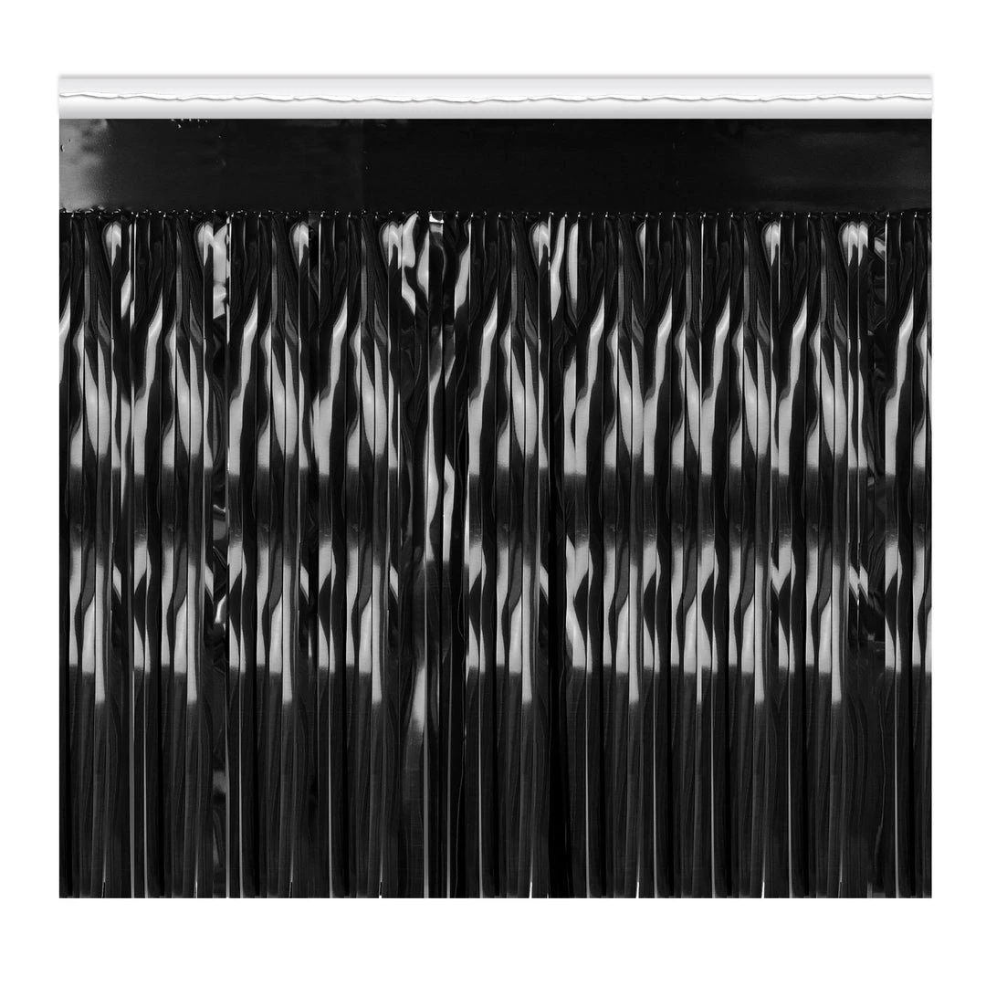 Plush Appeal, LLC Black Metallic Fringe 15" X 10' (Pack) Party Supplies 3 Plush Appeal, LLC Black Metallic Fringe 15" X 10' (Pack) Party Supplies