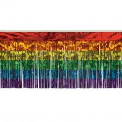 Plush Appeal, LLC 15" X 10' Rainbow Metallic Fringe Drape (Each)