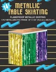 Mardi Gras Spot 30" X 14" Metallic Table Skirting (Each)