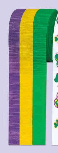 Plush Appeal, LLC Mardi Gras Crepe Streamer 2.5" X 30' (Each) Party Supplies