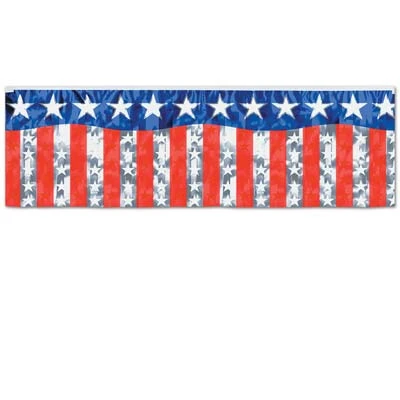 Plush Appeal, LLC Metallic Stars And Stripes Fringe Banner 14" X 4' (Each) Party Supplies 3 Plush Appeal, LLC Metallic Stars And Stripes Fringe Banner 14" X 4' (Each) Party Supplies