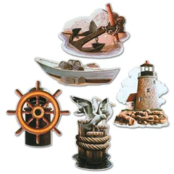 Sale Party Supplies Nautical Cutout - Printed On Two Sides 16" (Pack Of 5)