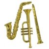 Plush Appeal, LLC Gold Plastic Musical Instrument 17"to 21" (Pack Of 3) Party Supplies 2 Plush Appeal, LLC Gold Plastic Musical Instrument 17"to 21" (Pack Of 3) Party Supplies