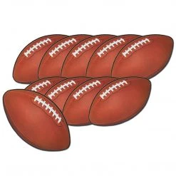 Sale Mini Football Cutout - Printed On Two Sides 4.5" (Pack Of 10) Party Supplies