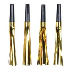 Plush Appeal, LLC Black And Gold Squawker 6" (Pack Of 8) Party Supplies