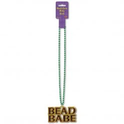 Mardi Gras Spot Beads With Bead Babe Medallion